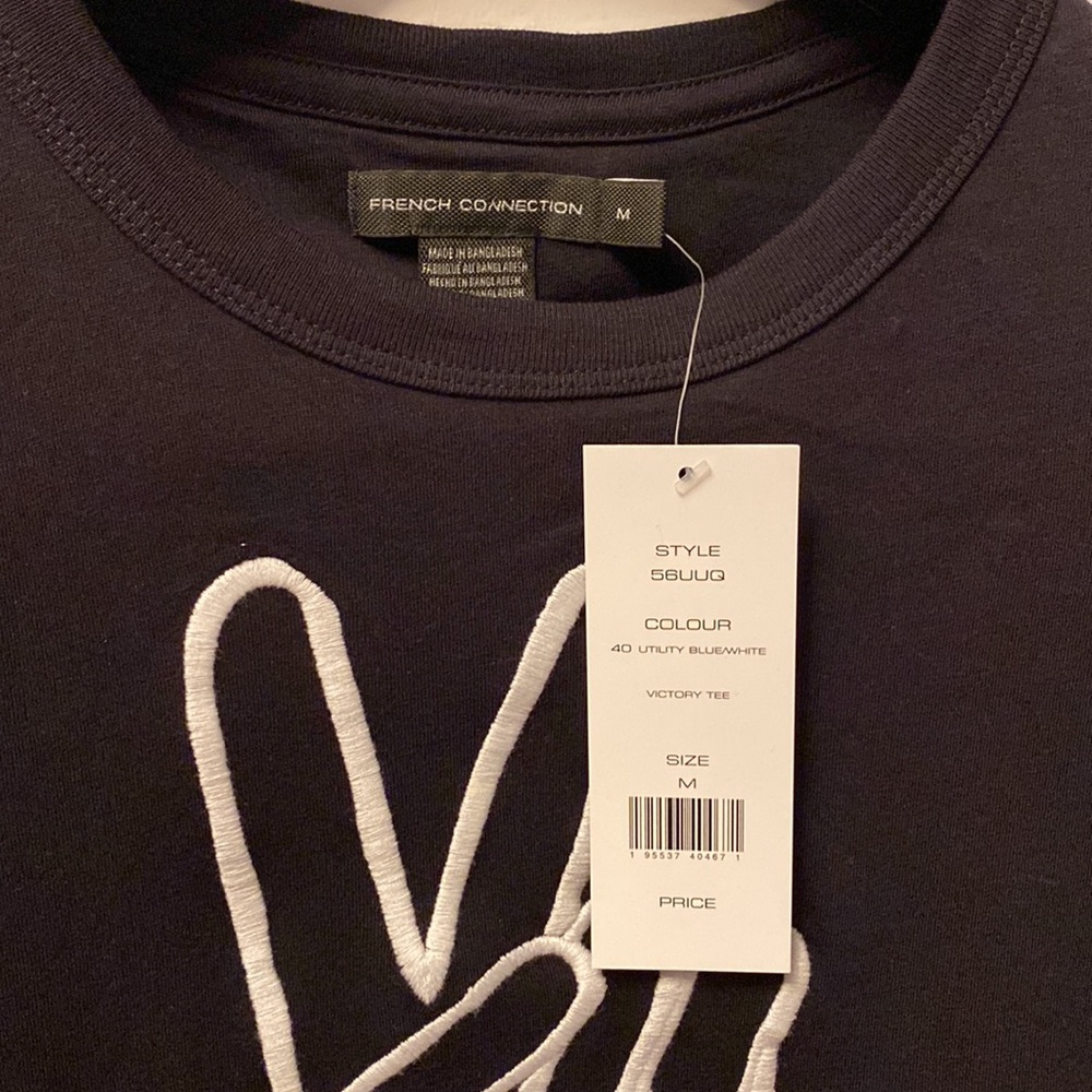 French Connection Embroidered Peace Sign t shirt - Picture 3 of 4